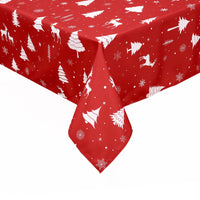 Tovaglia natalizia rettangolare Garvee con motivo a cervo, impermeabile, lavabile, in poliestere, decorazione per feste, 137x275 cm, per cucina e sala da pranzo