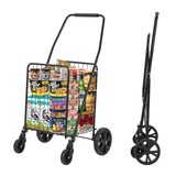 Carrello della spesa pieghevole Garvee, capacità 110 libbre, ruote girevoli a 360°, cestino da 22 galloni, acciaio legato, leggero, per la spesa e i picnic, pieghevole, grigio - verde