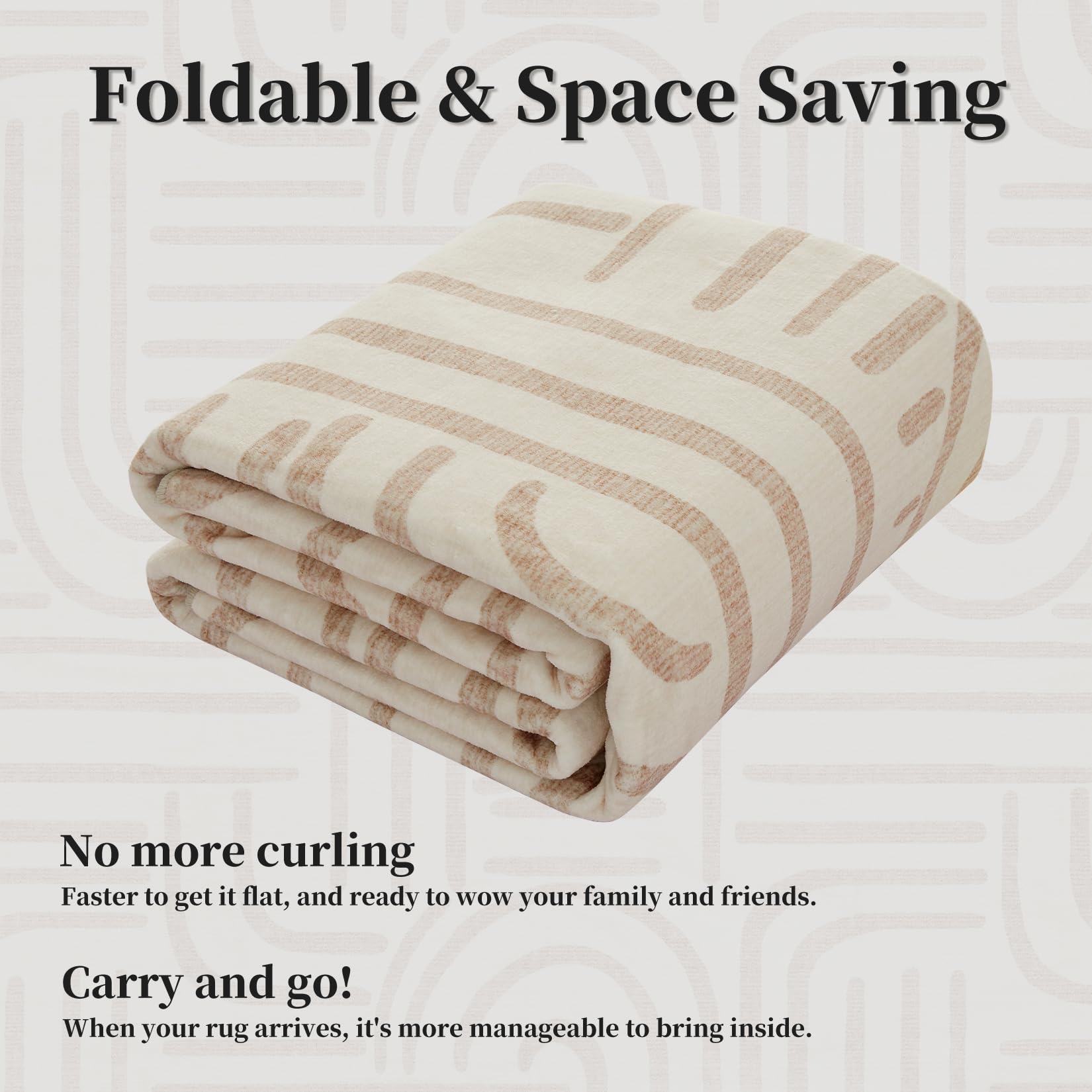 Tappeto Garvee lavabile a pelo corto 80x150 beige per soggiorno, camera da letto, sala da pranzo, cucina, corridoio