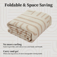 Tappeto a pelo corto Garvee 160x230 beige per soggiorno camera da letto lavabile antiscivolo morbido