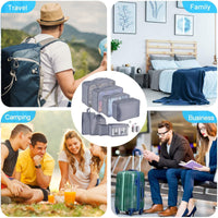 Garvee Set 9 Cubi Organizzatori Valigia - Tasche Leggere In Nylon Impermeabile Per Viaggi E Campeggio, Design A Rete, Chiusura Zip Doppia, Multicolore