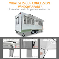 Finestra per food truck in alluminio Garvee Concession Window 36"x24" con 4 finestre scorrevoli e tenda da sole, telaio in acciaio inossidabile, maniglia di sicurezza, ideale per food truck