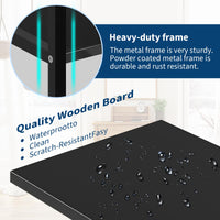 Libreria Garvee Industrial a 4 ripiani con struttura in metallo, 11 ripiani aperti, robusta, nera per soggiorno e ufficio