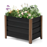 Garvee Cassettone da Giardino in Alluminio 61x41x46 cm - Leggero, Antiruggine, Design Profondo, Grigio Moderno per Patio e Balcone - Gray