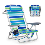 Garvee Sedia Da Spiaggia Zaino Per Adulti, 5 Posizioni Recline, Tela Oxford, Leggera, Verde, Blu, Bianco, Teal