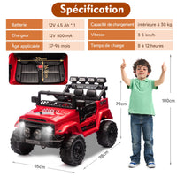 Garvee 12V Auto elettrica per bambini rossa con LED, musica Bluetooth per feste in giardino e attività all'aperto