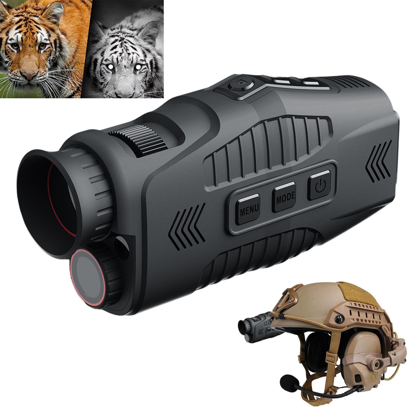 Monoculare Garvee con illuminatore a infrarossi con zoom digitale 5x per osservazione notturna, compatto e robusto, qualità HD