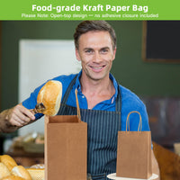 Sacchetti di carta kraft Garvee con manici, 12 pezzi, 26x12x33 cm, marrone, per shopping, matrimoni, imballaggi fai da te