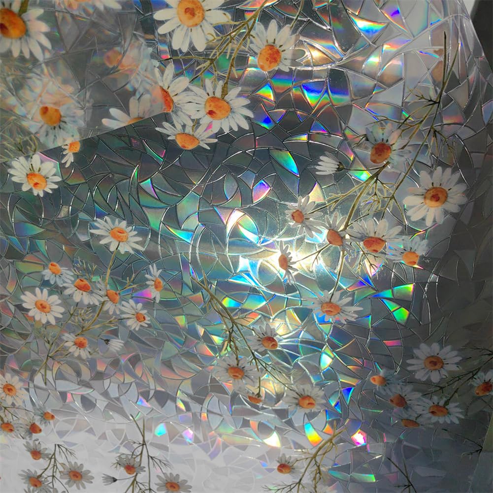 Pellicola protettiva per finestre Garvee con effetto arcobaleno, protezione UV, riutilizzabile, 43x200 cm, per spazi abitativi e lavorativi, multicolore
