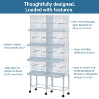 Gabbia per uccelli Garvee Extra Large da 66'' di altezza con base rimovibile e tetto ad acqua per conuri, pappagalli, parrocchetti, design colorato, per interni ed esterni