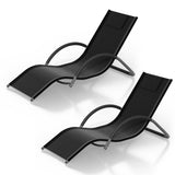 Garvee Set 2 Poltrone Sdraio da Esterno in Ferro con Poggiatesta Regolabile, Design Ergonomico, Resistente, Minimalista per Giardino e Balcone