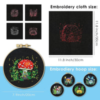 GARVEE Kit da ricamo per principianti da 5 pezzi, punto croce a forma di fungo, pratico kit da cucito, decorazione in cotone, set di pittura per principianti per la casa