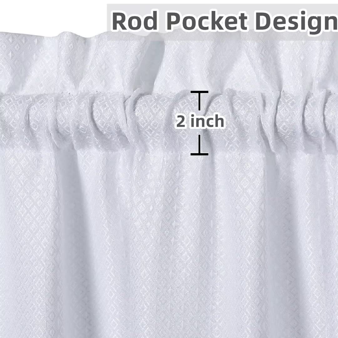 Tende a nido d'ape Garvee idrorepellenti con barre per cucina, bagno, soggiorno, 30x36 pollici, bianche