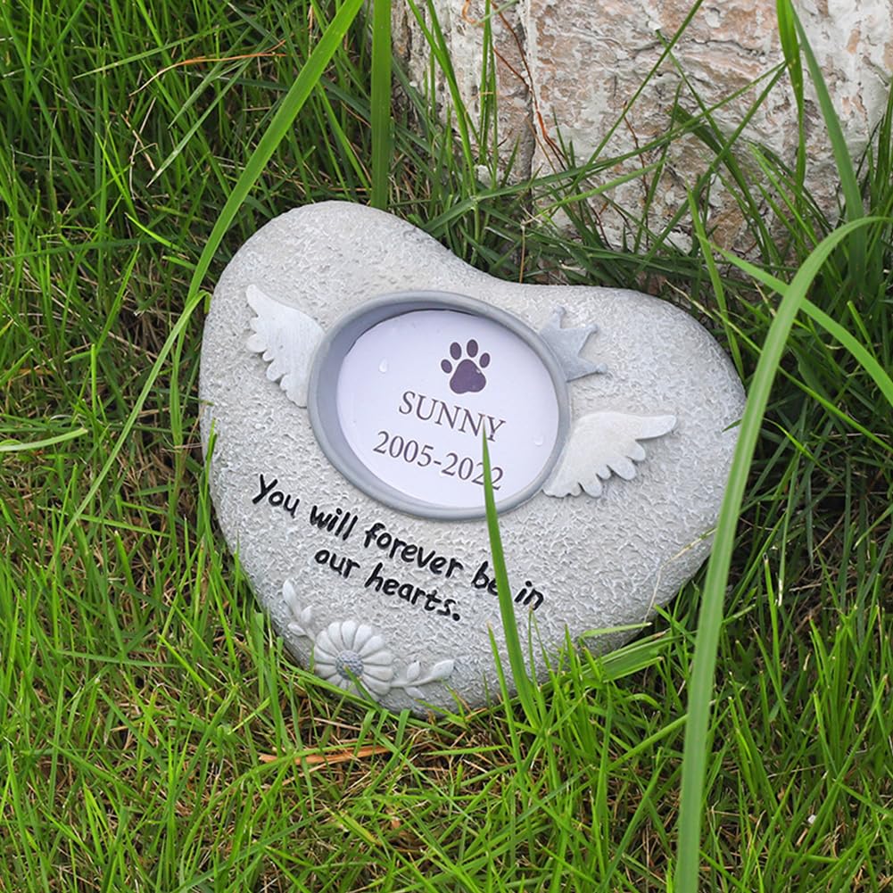 Garvee Paw Print Pet Lapide commemorativa per gatti in resina realistica per giardino, interni ed esterni, angelo, regalo di condoglianze