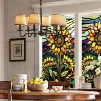 Pellicola per finestre Garvee con motivo a girasole, statica, protezione UV, 60x100 cm, autoadesiva, per casa e ufficio