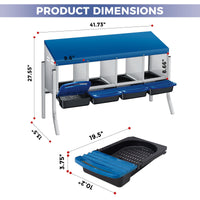 Nido per galline Garvee a 3 fori, in metallo, antiruggine, con vassoio rimovibile per fattoria e giardino, robusto, facile da montare