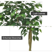 Albero di ficus artificiale Garvee da 5 piedi con tronco e foglie realistici, base in cemento, di facile coltivazione, per decorazione interna e stelle, verde