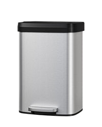 Pattumiera Garvee in acciaio inox da 13 galloni con coperchio, chiusura ammortizzata, maniglia ergonomica, argento, per isola cucina, grande, antiruggine