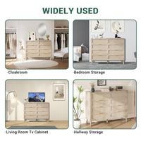 Cassettiera in rattan Garvee con 8 cassetti, spaziosa e robusta, per camera da letto e corridoio, colori naturali