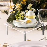 Garvee Tortenständer Acrilico Trasparente 20cm Mit Robuste Metallbeine Für Hochzeiten Und Feste Quadratisch Transparent
