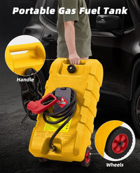 Tanica di benzina Garvee da 15 galloni in HDPE per auto e barche - Gialla con pompa manuale e ugello di spegnimento automatico