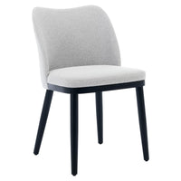 Garvee Set di 2 sedie da pranzo, rivestite in tessuto con gambe in legno, ergonomiche, moderne, grigie, per cucina e bar