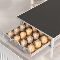 Cassetto portaoggetti Garvee per 40 capsule di caffè, robusto portacapsule con design scorrevole, 40,5x22x5,7 cm, antracite, per cucina e postazione caffè