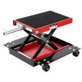 Garvee Sollevatore Moto a Forbice 500 kg Con Dolly e Manovella, Acciaio, Piattaforma Antiscivolo, Regolabile 8–99 cm, Ruote, Garage e Officina