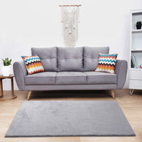 Tappeto soffice Garvee 3x5 piedi, soffice tappeto a pelo lungo, materiale in pelliccia sintetica morbida, pavimento antiscivolo, soggiorno e cameretta dei bambini, grigio