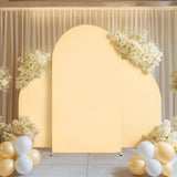 Garvee - Set di 3 fodere per sfondi per matrimoni di alta qualità, in tessuto elastico pieghevole, bifacciale, per matrimoni, baby shower, laurea, 5 piedi, 7,2 piedi, 5 piedi - Giallo