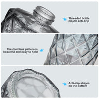 Garvee Set di 2 dispenser di sapone in vetro da 12 once con design a diamante, pompa in acciaio inossidabile, nero trasparente, per bagno e cucina