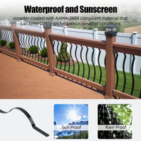 Balaustre per terrazze GARVEE, confezione da 50 balaustre in alluminio per terrazze, balaustre ad arco ondulato da 32,25"x1" con viti, balaustre per terrazze per scale, ringhiere per terrazze e scale, nero opaco