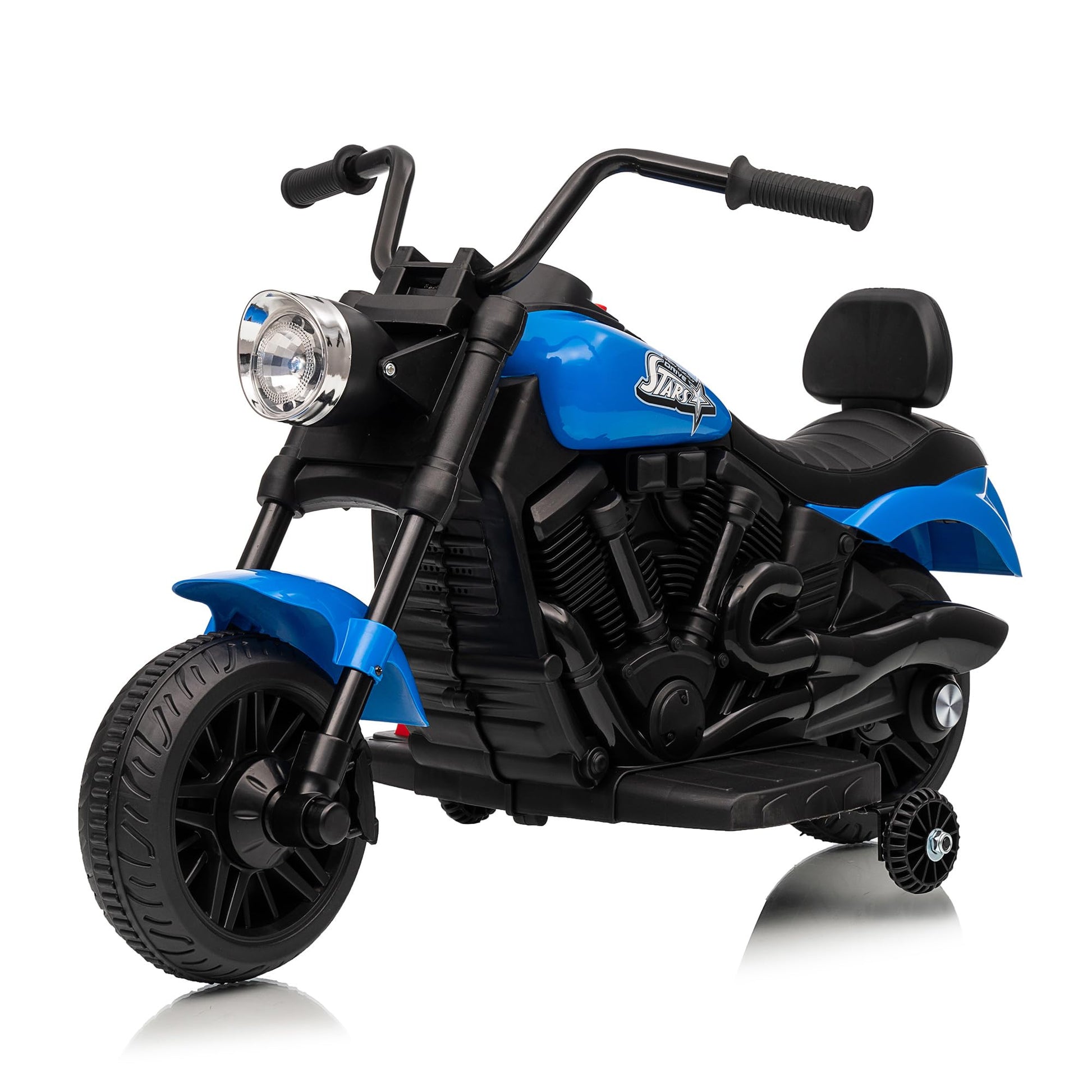 Moto elettrica Garvee 6V blu con avviamento graduale e sospensioni: la prima moto elettrica per bambini dai 2 anni per passeggiate sicure in giardino