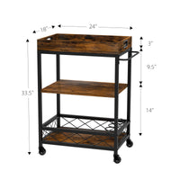 Carrello da portata vintage GARVEE con vassoio rimovibile per la cucina, carrello da cucina con ruote bloccabile per bancone da cucina, tavolino laterale in stile industriale