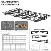 Scaffali da parete per garage Garvee Heavy-Duty 2x6 piedi in metallo acciaio per officina e garage, sabbiati, accessori completi