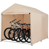 Garvee Bike Shed Copertura per Biciclette Resistente e Spaziosa Struttura in Acciaio Antiruggine per Esterni - Cachi