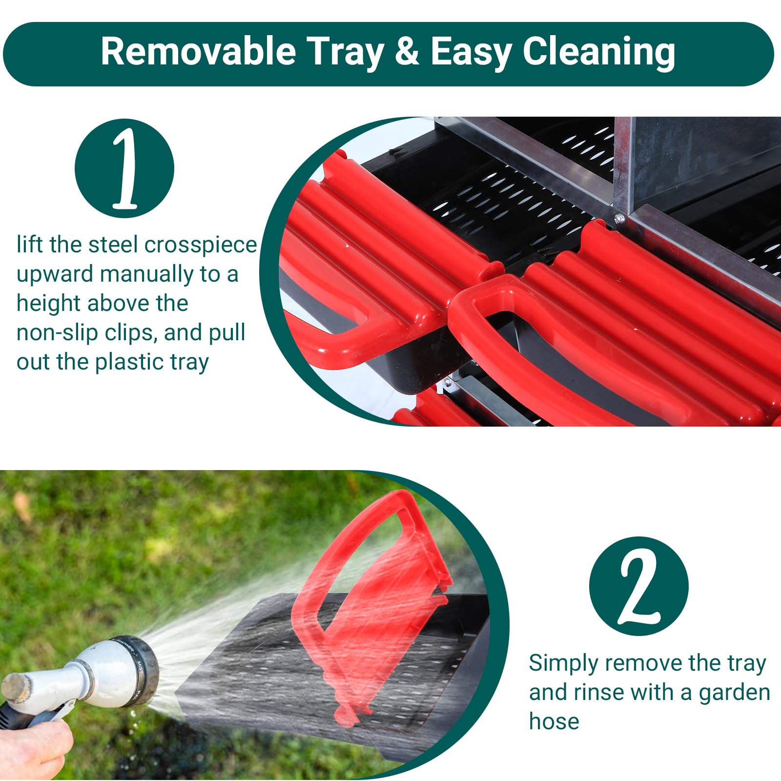 Nido per polli Garvee a 6 fori con coperchio rimovibile, in metallo, design arrotolabile per pollai e anatre, robusto, ventilato, facile da pulire