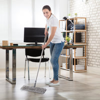 Garvee 2 in 1 Mocio per pavimenti con 4 cuscinetti biadesivi in microfibra e ciniglia per tutti i pavimenti, leggero, girevole a 360°