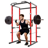 Garvee Power Cage Squat Rack Capacità 500 kg Acciaio Robusto Nero per Palestra e Casa