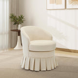 Garvee Sgabello Vanity con Schienale Alto e Braccioli, Tasche Laterali, Gambe in Legno, Comodo, Stile Mid-Century, Perfetto per Trucco e Bagno, 62x48x71 cm, Pastello