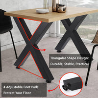 Gambe per tavolino da caffè in metallo Garvee da 16" a forma di X, resistenti, regolabili, nere, per mobili fai da te
