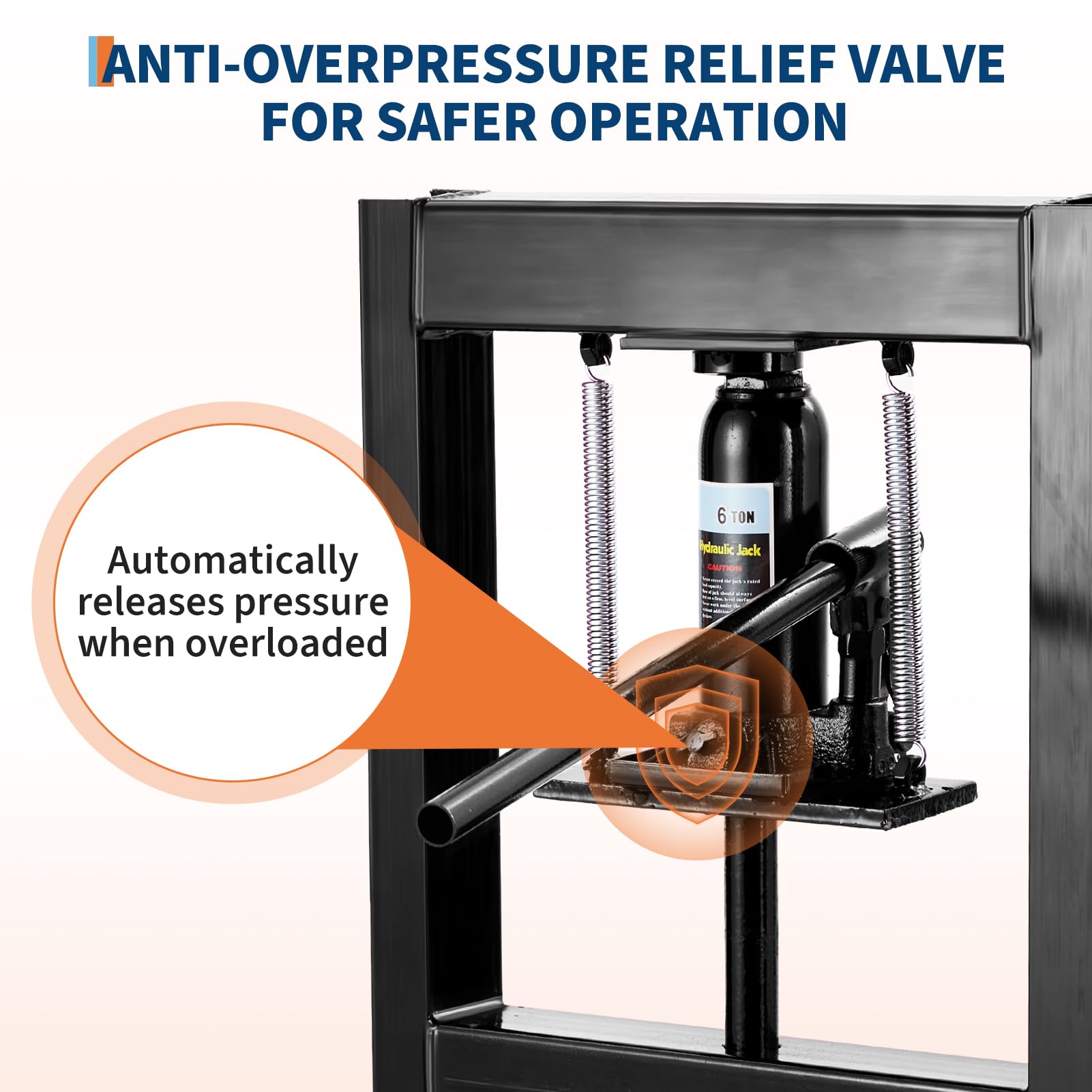 Pressa idraulica Garvee 6T con telaio a H e altezza regolabile, in acciaio, resistente alla ruggine, per officina e riparazione auto