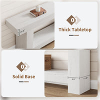Tavolo consolle Garvee da 63" per corridoio con 2 ripiani, legno robusto, stile rustico, rettangolare, versatile per soggiorno e ingresso