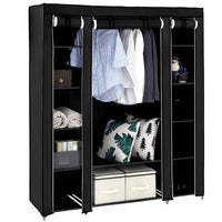 Armadio portatile in tessuto Garvee, pieghevole con coperchio, ganci e divisori per uso domestico, 147x44x174 cm, copertura antipolvere