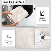 Tappeto moderno GARVEE, pieghevole, lavabile in lavatrice, antiscivolo, in microfibra, facile da pulire, beige 240x340 cm, soggiorno, ufficio, cameretta dei bambini