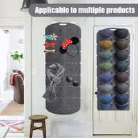 Garvee Set 2 Porta Cappelli Baseball Pieghevoli in Feltro, Organizer da Muro, Salvaspazio, Ideale per Armadi e Porte, Grigio