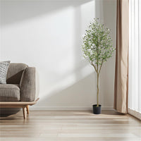 Albero di ulivo artificiale Garvee 180 cm, facile da pulire, design realistico, in poliestere, per soggiorno e ufficio, verde