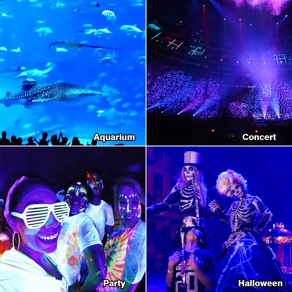 Garvee 2 x Foco LED Blacklight UV 30W, impermeabile IP66, 150 LED luce nera per feste, bar, decorazioni di Halloween, illuminazione fluorescente