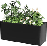 Garvee Letto Da Giardino Rettangolare In Acciaio Nero Resistente Alle Intemperie Montaggio Senza Attrezzi Uso Interno Ed Esterno - 172*46*30 cm