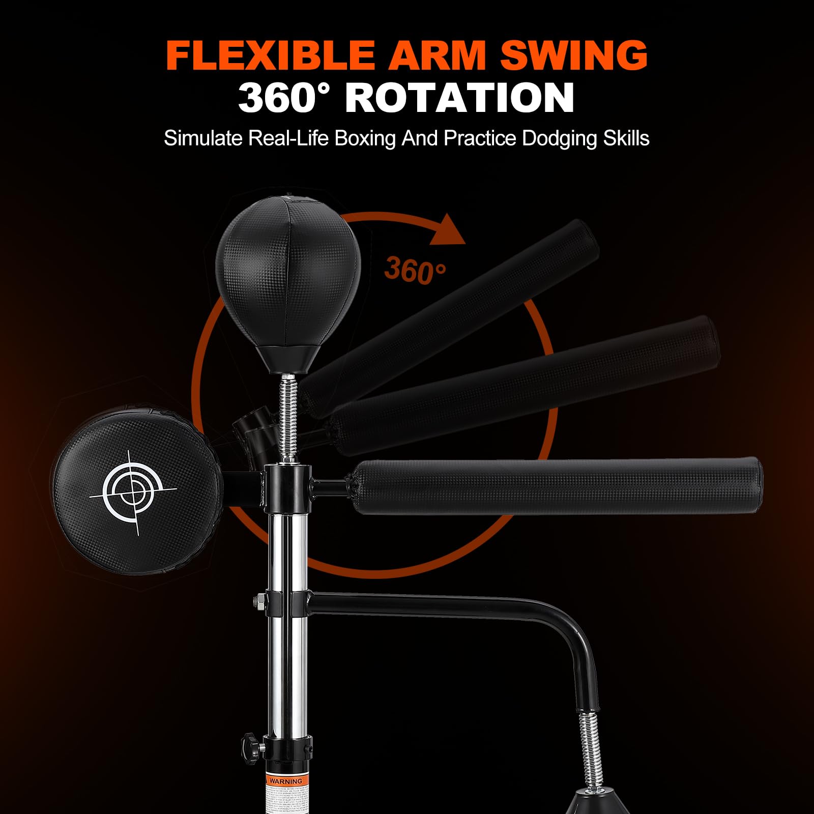 Sacco da Boxe 5 in 1 Garvee Regolabile 63-90,5" per Adulti - Pelle PU Nero, Ideale per Kickboxing e Festa del Papà